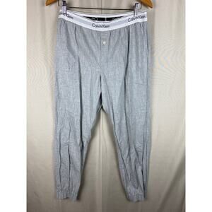 Calvin Klein Sleepwear Jogger Pajama Pants Mens sz Medium Light Gray Loungewear